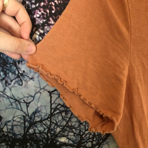 Peach Colored Ruffle Tee - Picture 2 of 3
